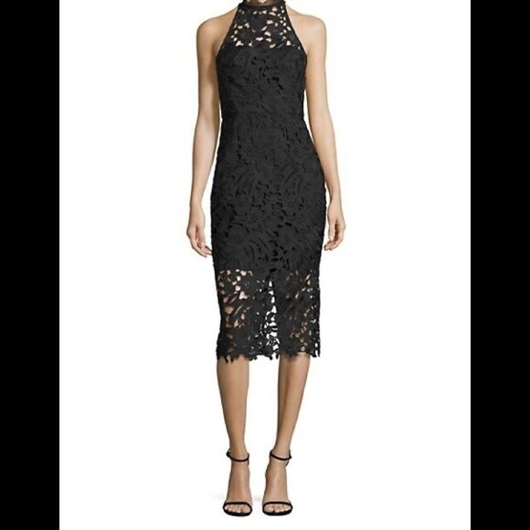 Nicholas Azalia Lace Cutaway Midi Dress size 2 Cocktail Dinner Dress NWT - Picture 1 of 4